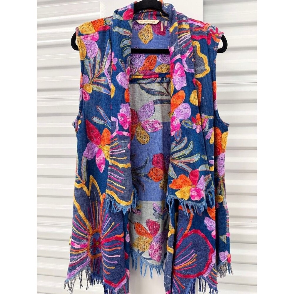 Soft Surroundings Floral Embroidered Vest